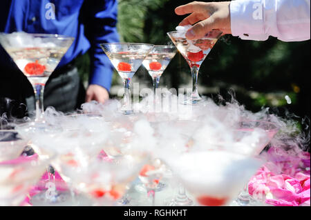 Ein Champagner Folie bei einer Gala Stockfoto