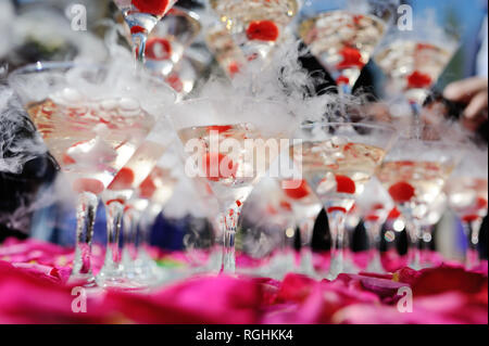 Ein Champagner Folie bei einer Gala Stockfoto