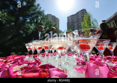 Ein Champagner Folie bei einer Gala Stockfoto