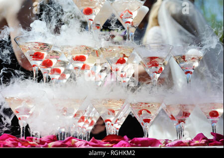 Ein Champagner Folie bei einer Gala Stockfoto