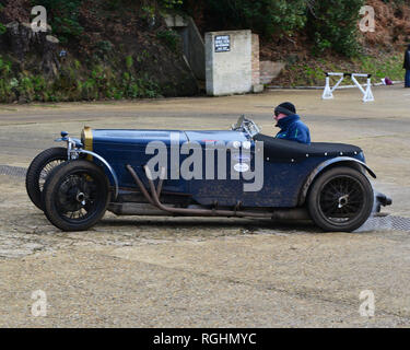 Edward Williams, Frazer Nash Super Sport, Vintage Sports Car Club, VSCC, Neues Jahr Fahrprüfung, Brooklands, Sonntag, den 27. Januar 2019, Wettbewerb, Stockfoto