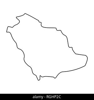 Karte von Saudi-arabien - skizzieren. Silhouette von Saudi-arabien Karte Abbildung Stockfoto
