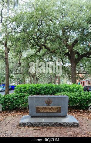 SAVANNAH, Georgia - Januar 8, 2016: Savannah ist die älteste Stadt in Georgien. Von der historischen Architektur und Parks zu den Stränden von Tybee, Savanne Stockfoto