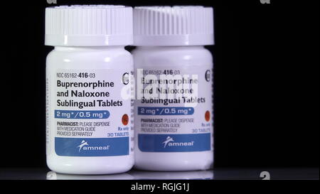 Buprenorphine-Naloxone, eine nicht ausgelastete Droge mit großen Versprechen in der chronischen Schmerztherapie, ursprünglich für die Behandlung von Opioid-entzugsbehandlung bedeutete Stockfoto