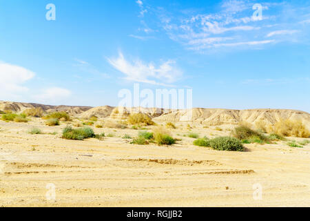 Landschaft von lissan Marl Felsen entlang der Arava Frieden Straße, im Süden Israels Stockfoto