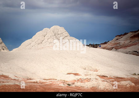 USA, Arizona, Paria Plateau, White Pocket, Gruppe Wandern Stockfoto