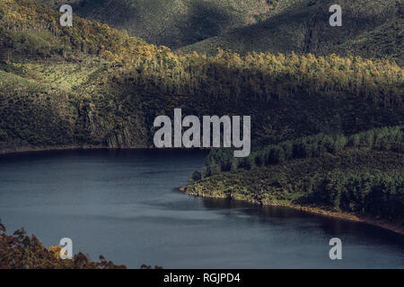 Spanien, Extremadura, Las Hurdes, Caceres, Fluss, Mäander Stockfoto