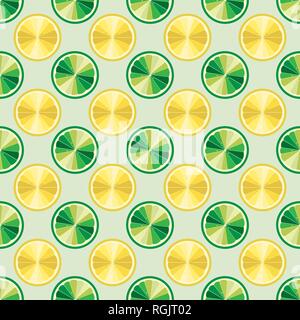 Zitrusfrüchte nahtlose Muster. Zitrone, Orange, Grapefruit, Limette. Vector Illustration. Zitrone und Limette nahtlose Muster 10 eps Stock Vektor