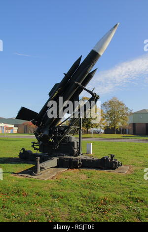 20. Oktober 2018 am Tag der offenen Tür des Artilleryfest auf Lark Hill. Thunderbird Rakete Stockfoto