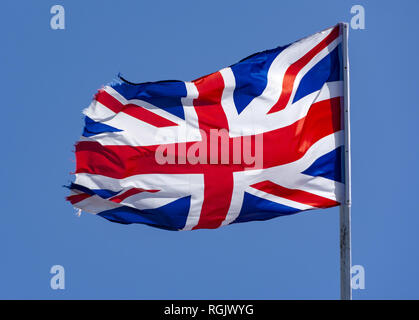 Hintergrundbeleuchtetes Flag für Anschlussbuchse Stockfoto