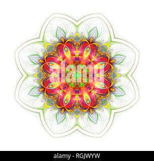 Abstrakt fractal futuristische bunte Muster auf weißem Hintergrund. fantasy Kaleidoskop Muster. Stockfoto