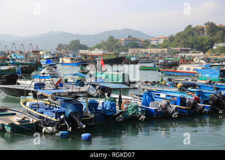 Cheung Chau Island, Hafen, Fischerboote, Hongkong, China, Asien Stockfoto