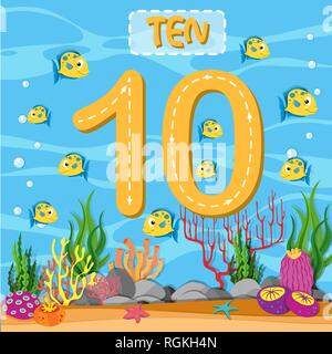 Leitzahl 10 schreiben Abbildung Stock Vektor