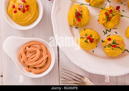 Herzogin Kartoffeln Sandwiches. Stockfoto