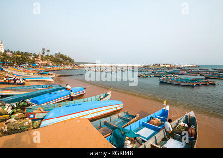 Vizhinjam Fischerhafen, Indien. Stockfoto