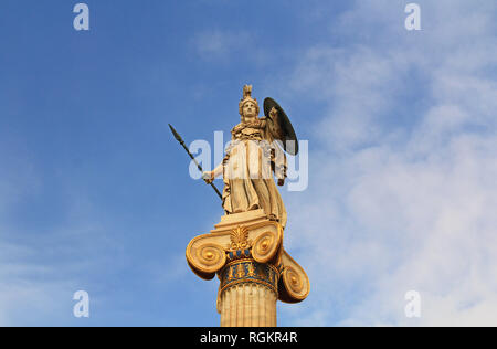 Athena Statue - Nationalen Akademie der Künste in Athen, Griechenland Stockfoto