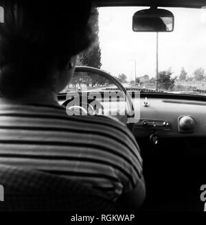 Fiat 600, woman-driving, 1956 Stockfoto