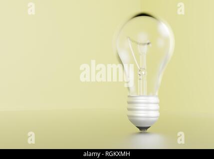 Perfektes Licht Lampe in gelb hinterlegt Stockfoto