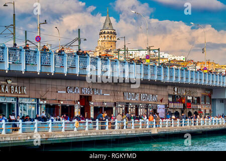 Galata-Brücke, Istanbul, Türkei Stockfoto