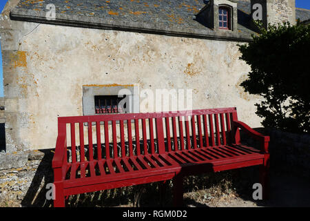 Bullet Löcher in der Wand, Fort National von Vauban in Dinard, Bretagne, Bretagne, Ille-et-Vilaine, Frankreich, Europa Stockfoto