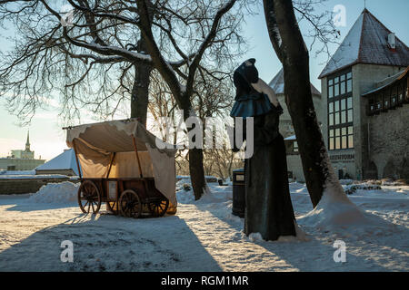 Winter morgen im Dänischen King's Garden in Tallinn, Estland. Stockfoto