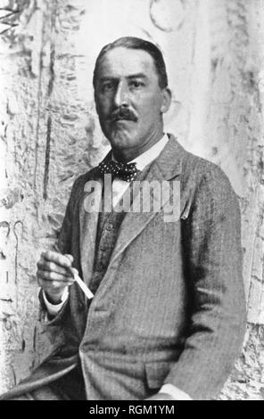 Howard Carter das Grab des Tutanchamun im Tal der Könige Luxor entdeckt. Von Bildmaterial in den Archiven der Presse Portrait Service gescannt - (ehemals Presse Portrait Bureau). Stockfoto