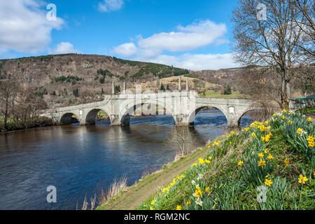 Wade's Brücke über Fluss Tay auf der B 846 an der schottischen Stadt Scarborough Perth & Kinross Schottland Großbritannien Stockfoto