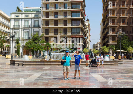 Valencia, Spanien - 07 August, 2018: Valencia ist eine der größten und lebhaftesten Städte in Spanien. Es ist diese Stadt im süd-östlichen Teil o entfernt Stockfoto