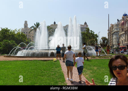 Valencia, Spanien - 07 August, 2018: Valencia ist eine der größten und lebhaftesten Städte in Spanien. Es ist diese Stadt im süd-östlichen Teil o entfernt Stockfoto