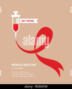 Welt-AIDS-Tag. Konzept getestet. Abbildung Stock Vektor