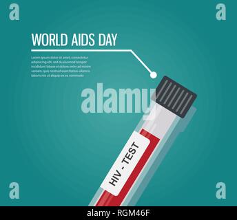 Welt-AIDS-Tag. HIV Test Tube. Abbildung Stock Vektor