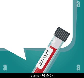 Welt-AIDS-Tag. HIV Test Tube mit Sprechblase Stock Vektor