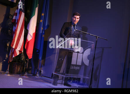 Westwood, Ca. 29 Jan, 2019. Nolan Funk, bei Dreharbeiten Italien öffnung Nacht am Italienischen Kulturinstitut in Westwood, Kalifornien, am 29. Januar 2019. Credit: Faye Sadou/Medien Punch/Alamy leben Nachrichten Stockfoto