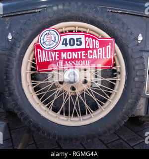 Glasgow, Schottland, Großbritannien. 30. Januar 2019: Der 22. Rallye Monte-Carlo Historique beginnt in Clydebank. Credit: Skully/Alamy leben Nachrichten Stockfoto