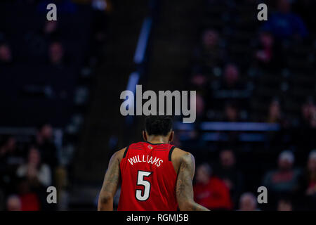 Winston-Salem, NC, USA. 30 Jan, 2019. Louisville Kardinäle center Malik Williams (5) in der Stellung ACC (Zubehör) Basketball matchup an LJVM Coliseum in Winston-Salem, NC. (Scott Kinser/Cal Sport Media) Credit: Cal Sport Media/Alamy leben Nachrichten Stockfoto