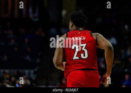 Winston-Salem, NC, USA. 30 Jan, 2019. Louisville Kardinäle center Steven Enoch (23) in der Stellung ACC (Zubehör) Basketball matchup an LJVM Coliseum in Winston-Salem, NC. (Scott Kinser/Cal Sport Media) Credit: Cal Sport Media/Alamy leben Nachrichten Stockfoto