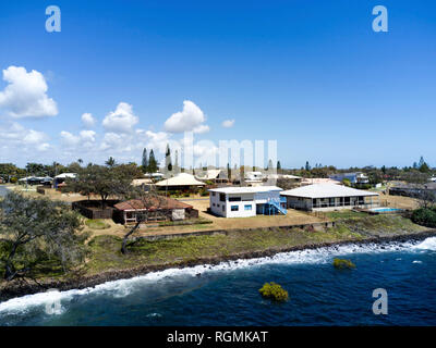 Antenne der Küstengebiete der Gemeinschaft der Innes Park an der Coral Coast in der Nähe von Bundaberg Queensland Australien Stockfoto