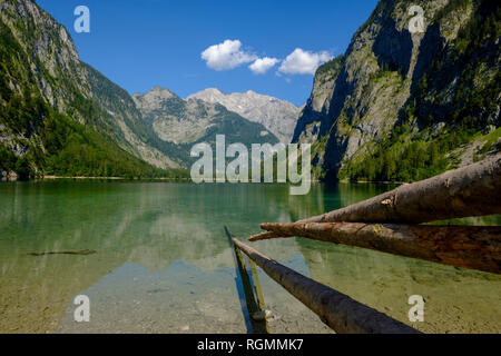 Deutschland, Bayern, Oberbayern, Berchtesgadener Alpen, Nationalpark Berchtesgaden, Salet, Fischunkelalm am Obersee Stockfoto