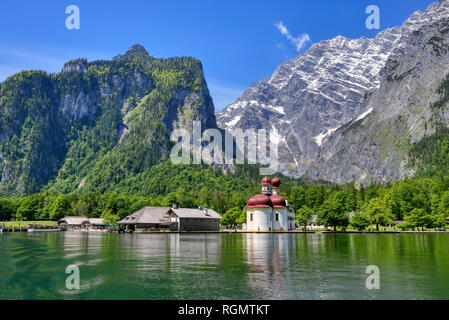 Deutschland, Bayern, Berchtesgadener Land, St. Bartholomä am Königssee Stockfoto