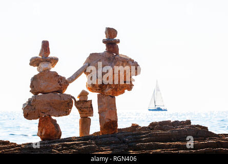 Kroatien, Istrien, Adria, Cairn, Segelboot Stockfoto