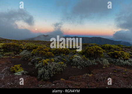 Reunion, Nationalpark Piton de la Fournaise, Full Moon Stockfoto