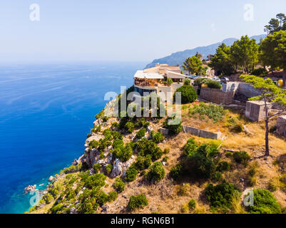 Spanien, Balearen, Mallorca, Region Andratx, Westküste, Serra de Tramuntana, Mirador de Ricardo Roca Stockfoto