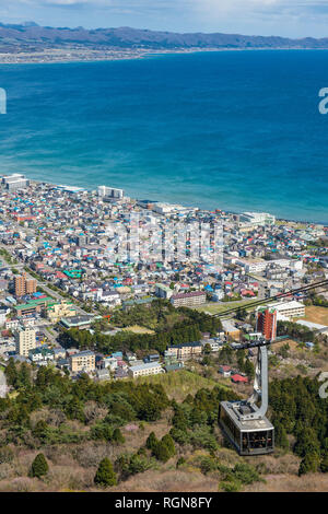 Japan, Hokkaido, Blick über Hakodate, Gondelbahn Stockfoto