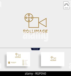 Video recorder fil Studio logo Vorlage Vektor icon-Element mit Business Card Stock Vektor