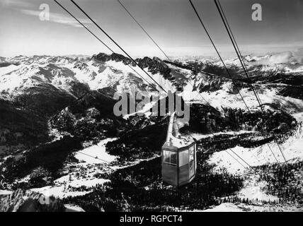 Italien, Trentino Alto Adige, San Martino di Castrozza, Rosetta Seilbahn, 1957 Stockfoto