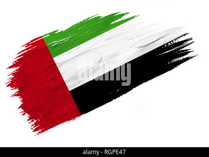 Gemalt Flagge Vereinigte Arabische Emirate. Hand stil Abbildung gezeichnet Stockfoto