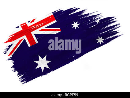 Gemalt Australien Flagge. Hand stil Abbildung gezeichnet Stockfoto