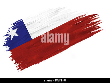 Gemalt Chile Flagge. Hand stil Abbildung gezeichnet Stockfoto