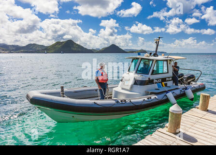 Marine Polizei Saint Lucia. Stockfoto