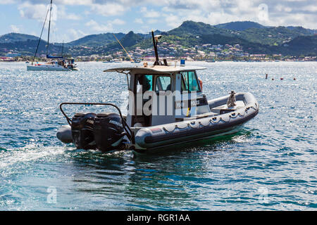 Marine Polizei Saint Lucia. Stockfoto